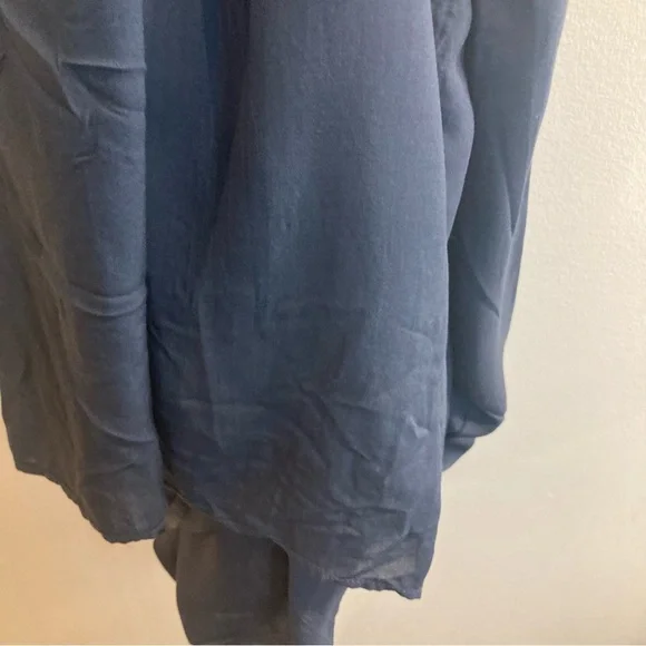 ARITZIA WILFRED Sz M Honoree 100% Modal Tiered Skirt Spaghetti Straps Dress BLUE - Picture 11 of 11